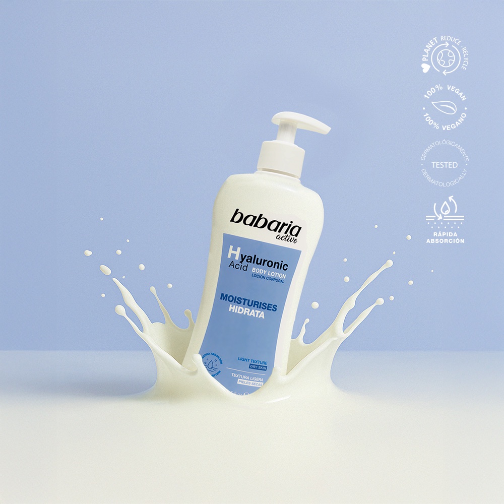 حليب الجسم المرطب بحمض الهيالورونيك من باباريا (500 مل) - Babaria Hyaluronic Acid Body Milk