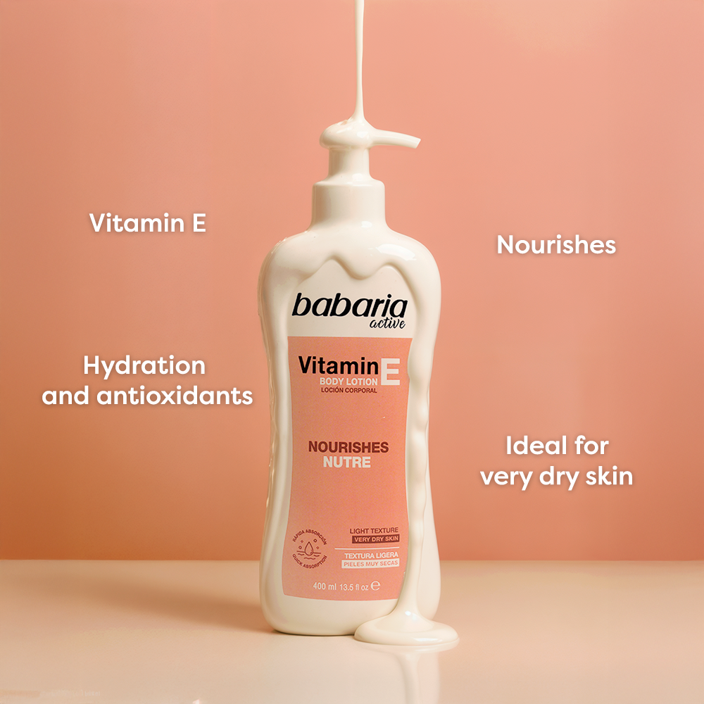 حليب الجسم المرطب والمغذي بفيتامين E من باباريا (500 مل) - Babaria Vitamin E Body Milk