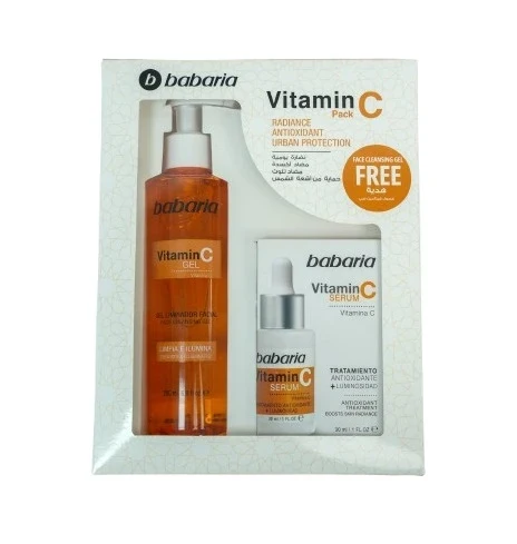 عرض سيروم فيتامين سي (50 مل) + غسول وجه (200 مل) من باباريا - Babaria Vitamin C Pack