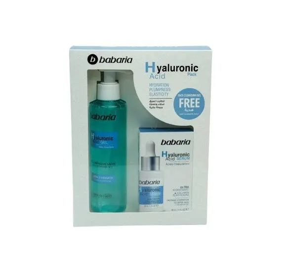 عرض سيروم حمض الهيالورونيك (50 مل) + غسول وجه (200 مل) من باباريا - Babaria Hyaluronic Acid Pack