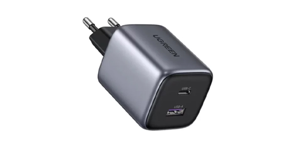  يوجرين  35 واط بمنفذين جداري بتقنية غان -UGREEN 2-Port GAN Fast Charger 35w- CD350 (ضمان 24 شهر)