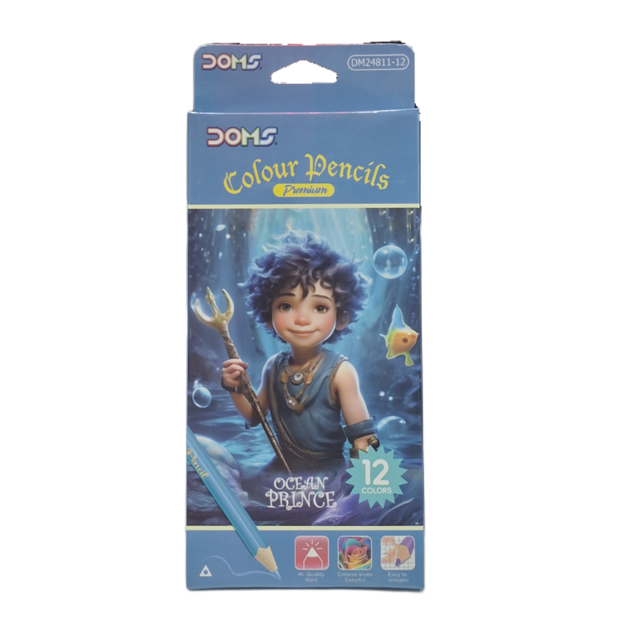 علبة الوان خشب (DOMS ocean prince) طويلة 12 لون