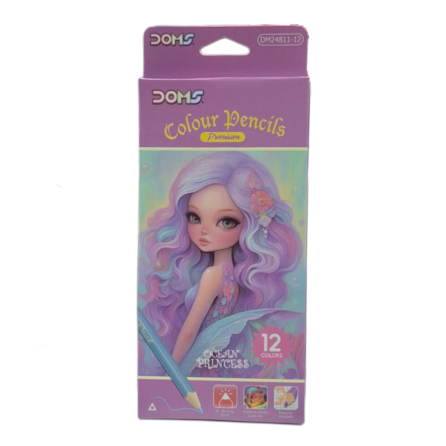 علبة الوان خشب (DOMS ocean prince) طويلة 12 لون