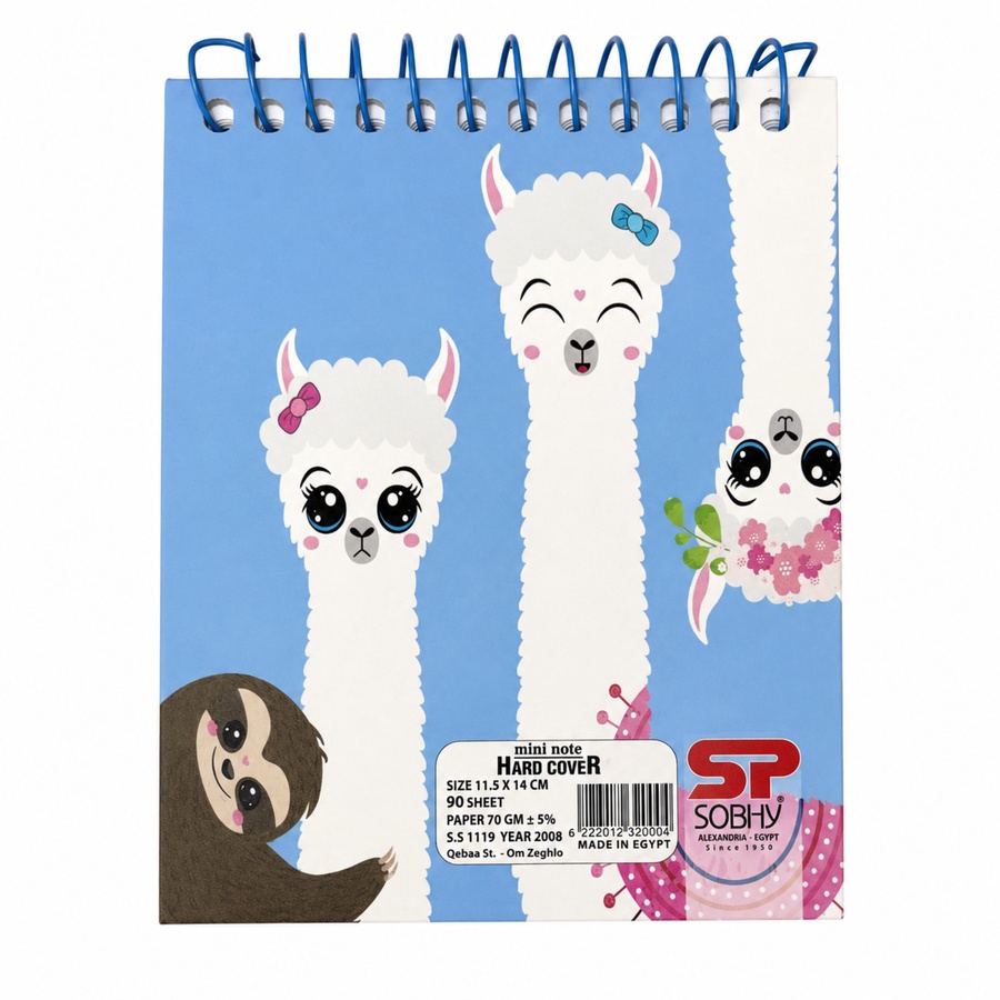 SOBHY Mini Top Spiral Notebook – 90 Sheets – Hard Cover – 11.5 × 14 cm