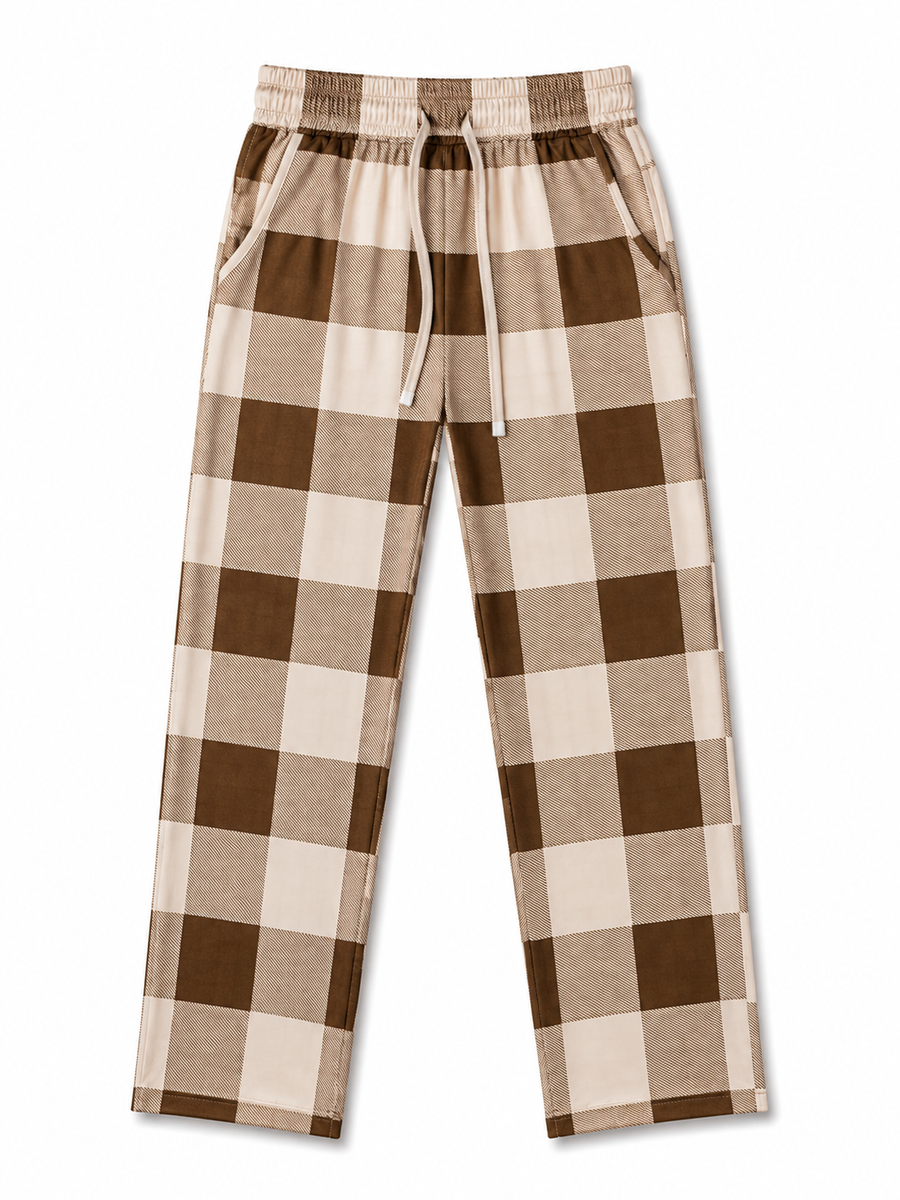 Plaid Summer Cotton Pants – Unisex