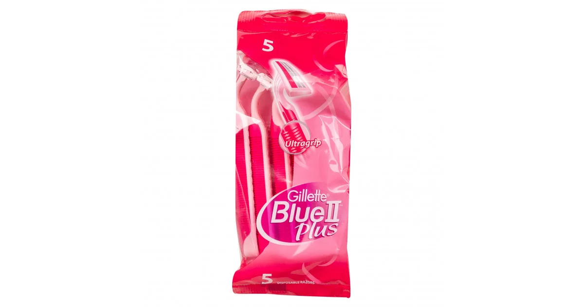 شفرات حلاقة نسائية جيليت بلو تو بلس للاستعمال مرة واحدة (عبوة 5 حبات) - Gillette Blue II Plus Women Razors