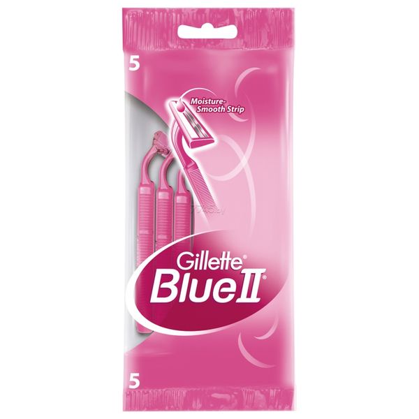 شفرات حلاقة نسائية جيليت بلو تو بلس للاستعمال مرة واحدة (عبوة 5 حبات) - Gillette Blue II Plus Women Razors