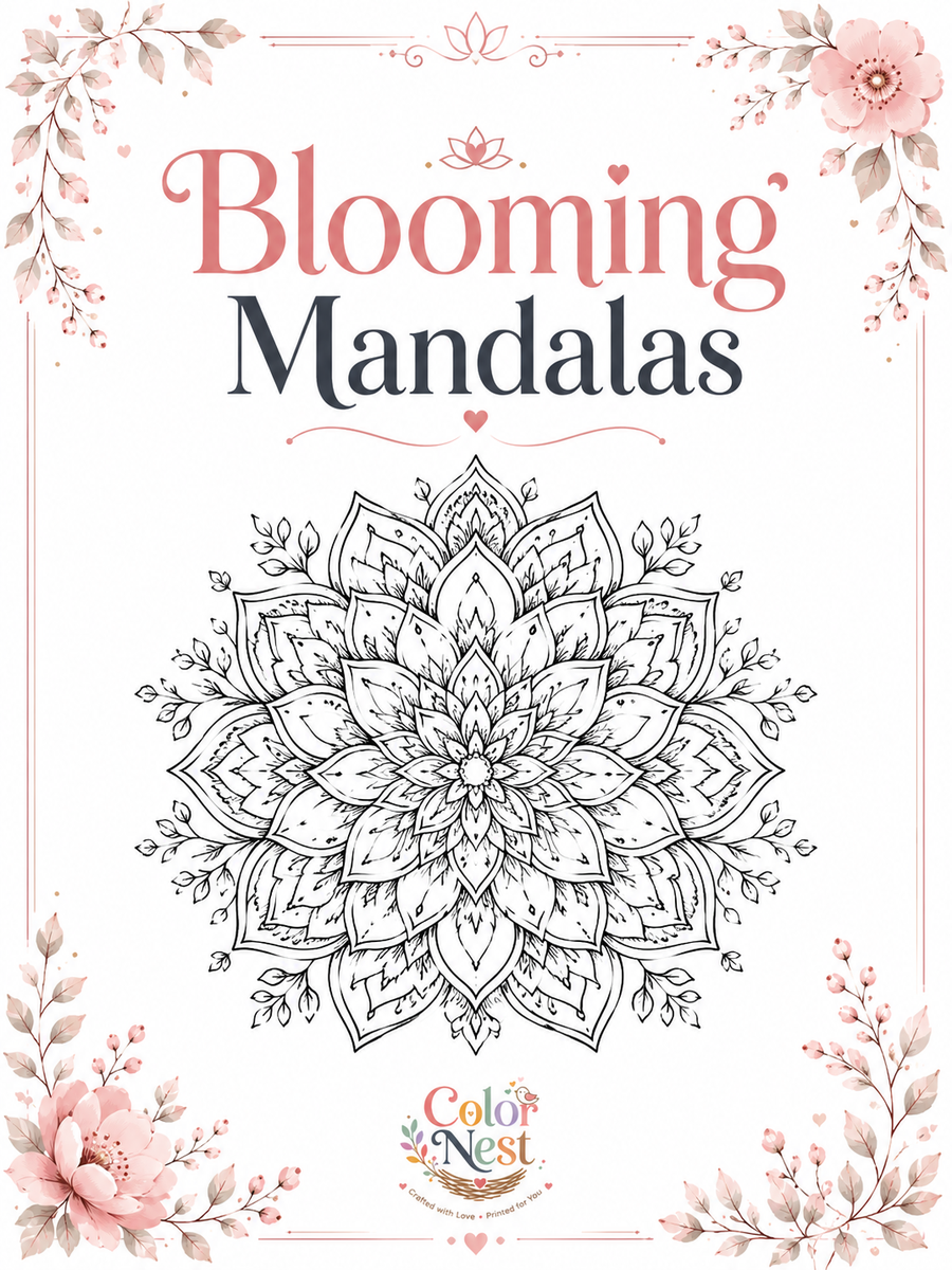 Blooming Mandalas | Floral Mandala Coloring Book