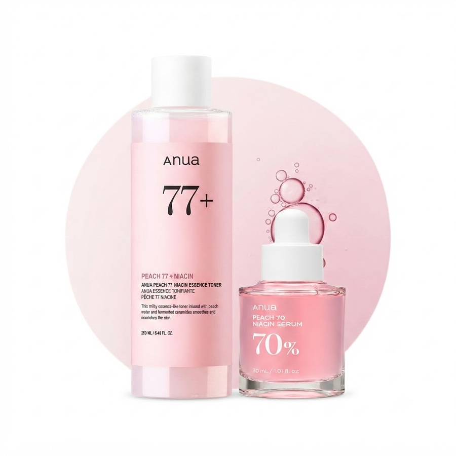 Anua Soothing & Calming Daily Routine Bundle (Heartleaf 77 Soothing Toner + Niacinamide Serum)