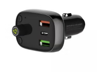 LDNIO C704Q Bluetooth FM Transmitter Car Charger with USB-C, Dual USB, QC Fast Charging & microSD/TF – Black