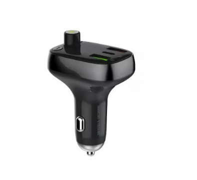 LDNIO C704Q Bluetooth FM Transmitter Car Charger with USB-C, Dual USB, QC Fast Charging & microSD/TF – Black