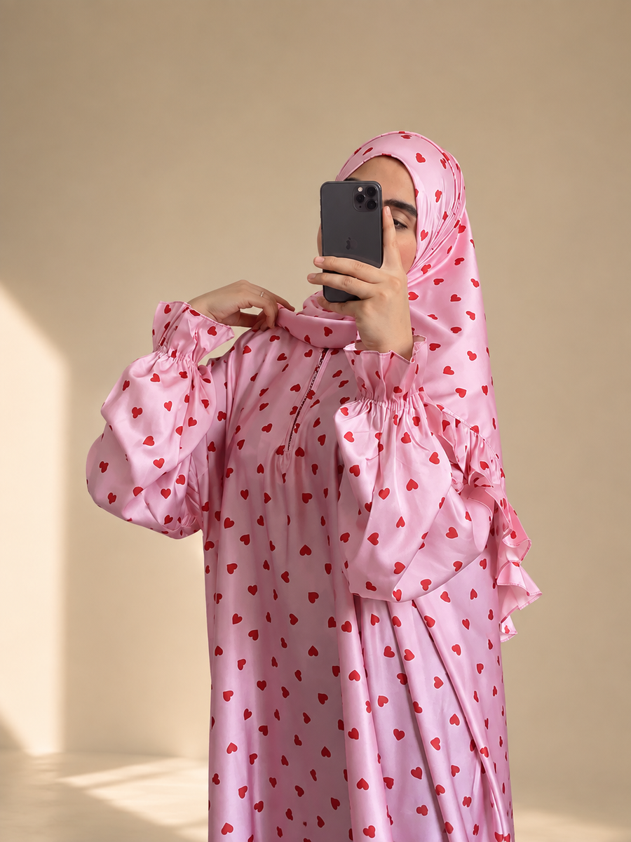 اسدال قلوب ستان لون بينك