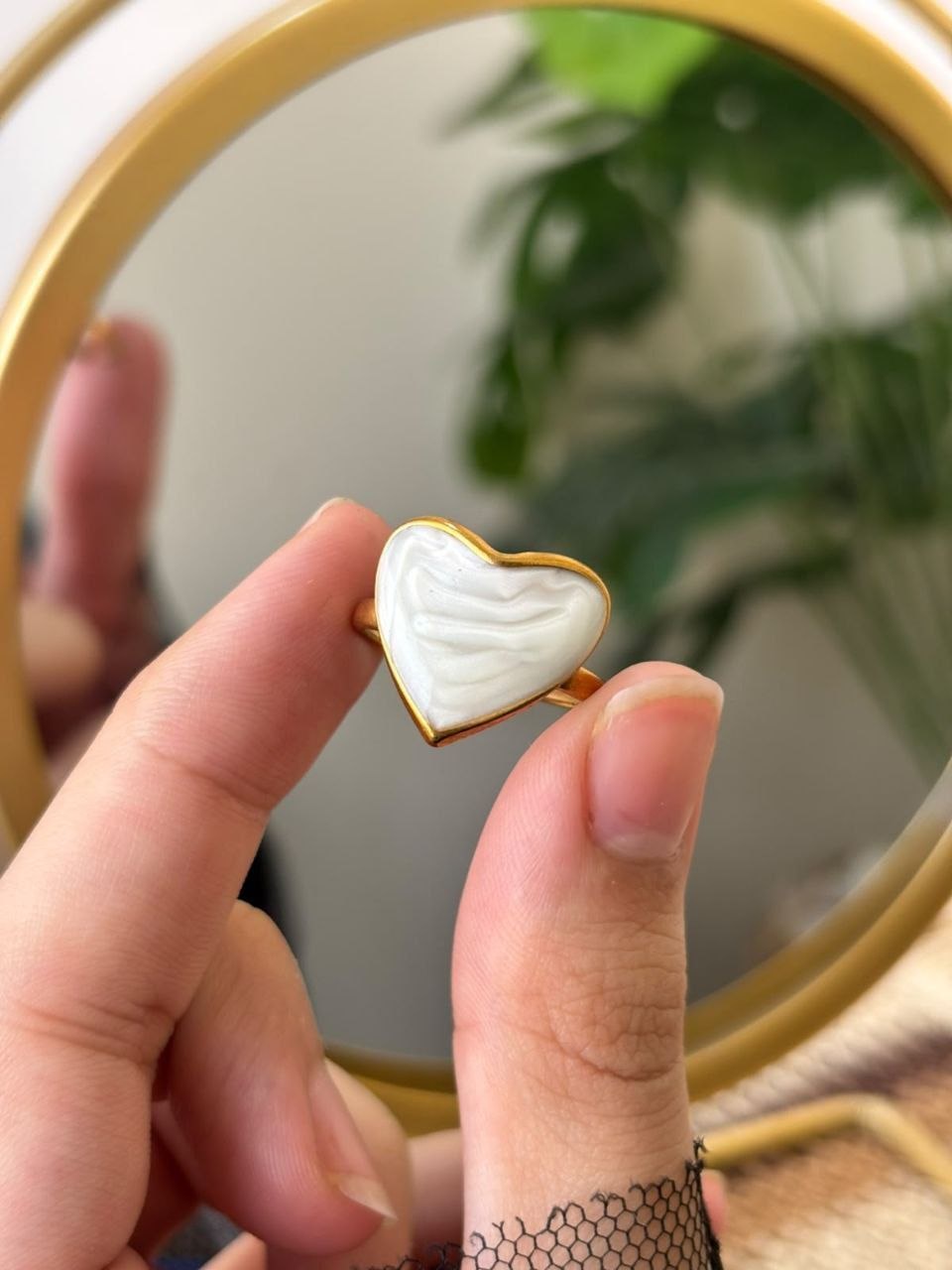White Heart Ring