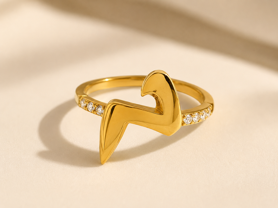 Gold Initial Letter Ring