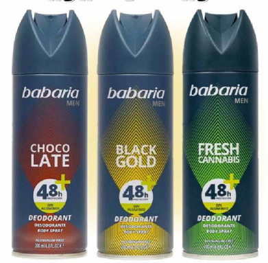 بخاخ مزيل عرق رجالي باباريا (حماية 48 ساعة - بدون ألومنيوم - 200 مل) - Babaria Men Deodorant Spray 200ml
