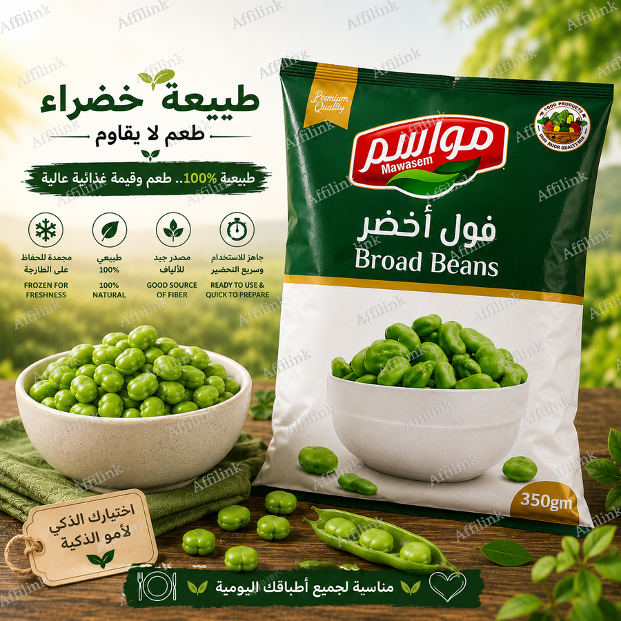 فول أخضر مجمد – مواسم 350 جم