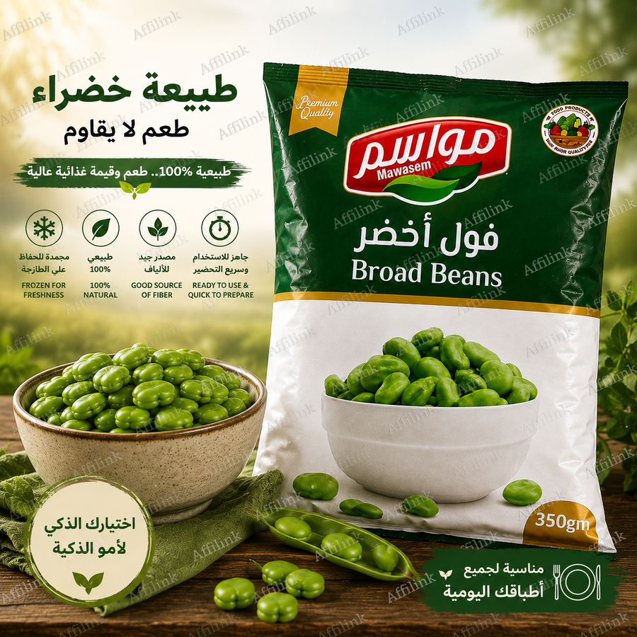 فول أخضر مجمد – مواسم 350 جم