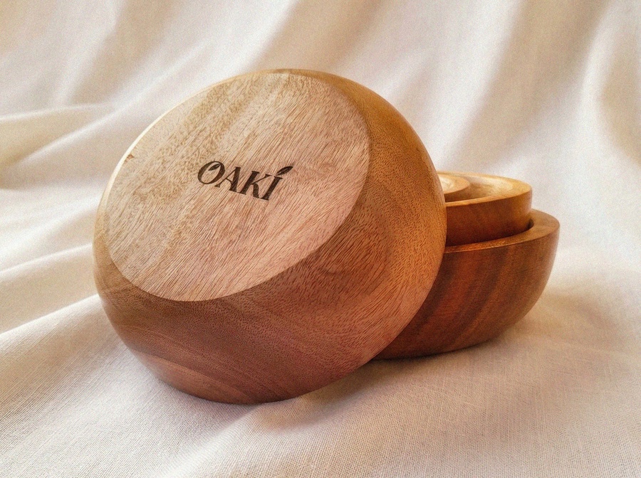 Mahogany Wooden Serving Bowls Set (4 Sizes) - Handmade | OAKi