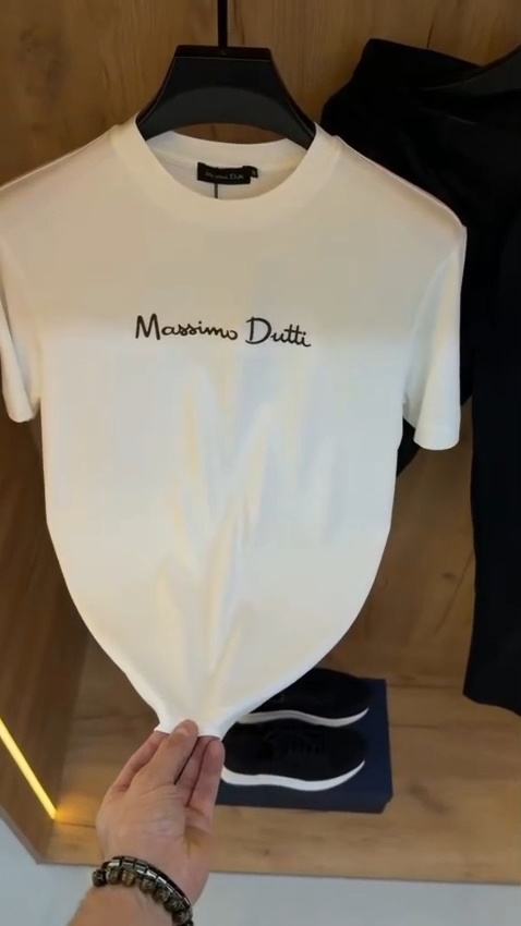 تيشيرت Massimo Dutti أنترلوك قطن 100% | أوفر سايز للجنسين