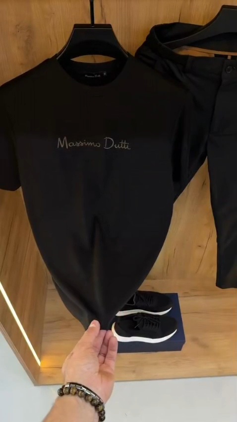 تيشيرت Massimo Dutti أنترلوك قطن 100% | أوفر سايز للجنسين