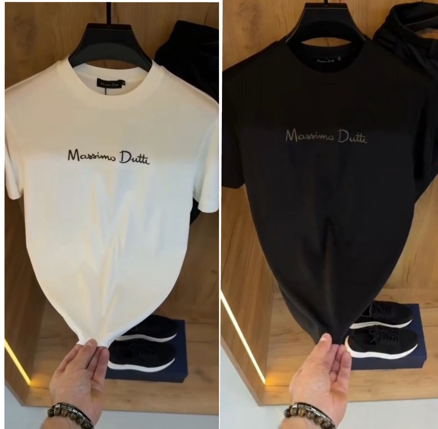 تيشيرت Massimo Dutti أنترلوك قطن 100% | أوفر سايز للجنسين
