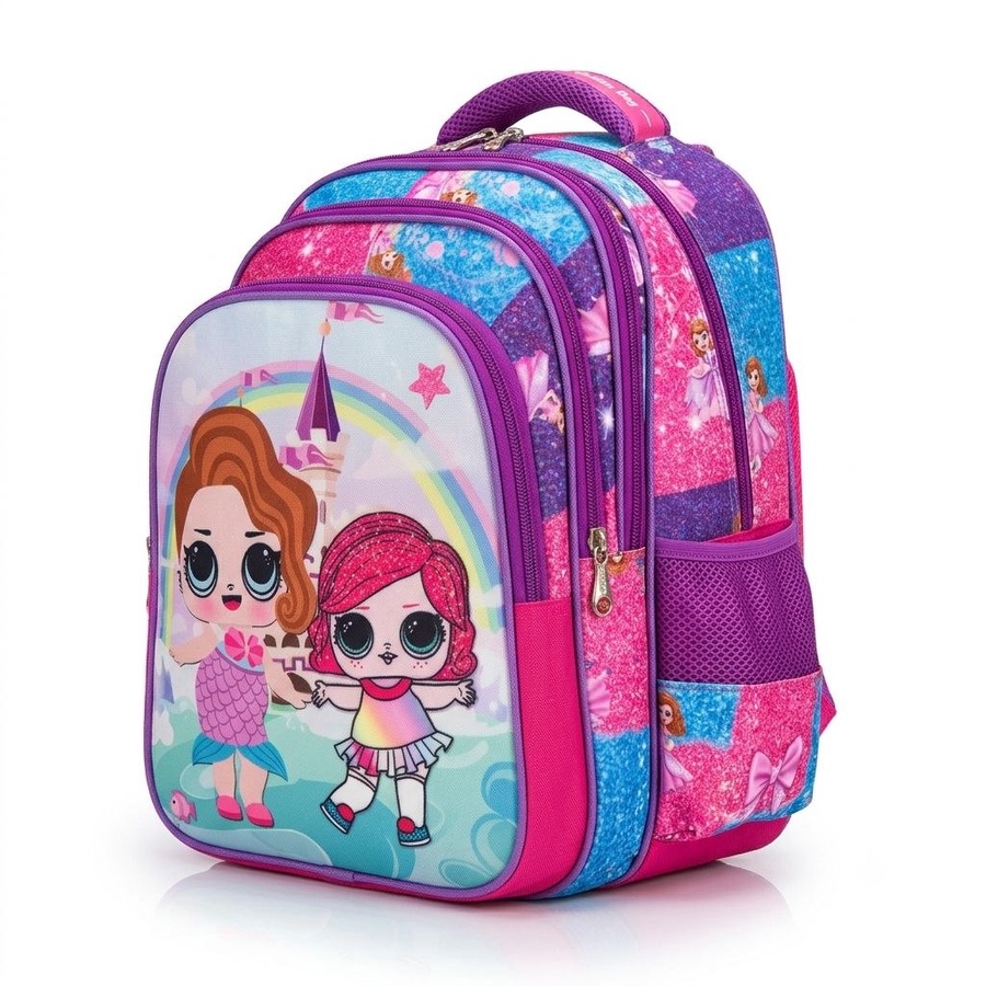 طقم  شنطة مدرسة  أطفالي ظهر  "Golden Bag brand " قلاب 3 وشوش مقاس 16- 3 قطع| Demand & Beyond