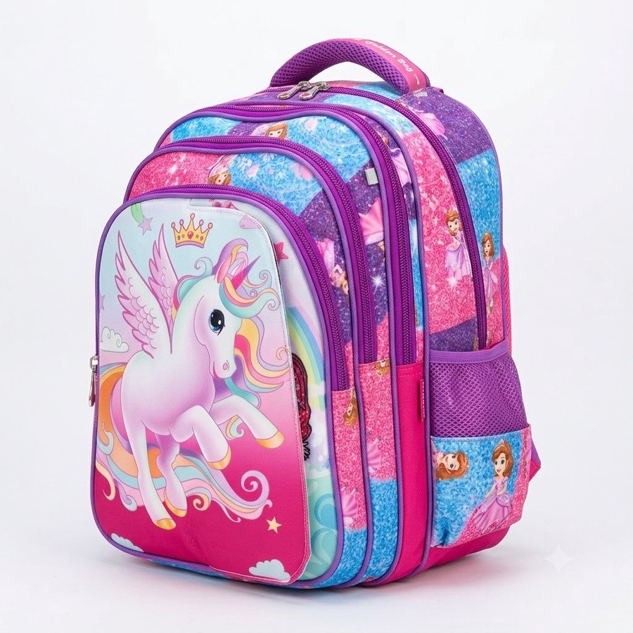 طقم  شنطة مدرسة  أطفالي ظهر  "Golden Bag brand " قلاب 3 وشوش مقاس 16- 3 قطع| Demand & Beyond
