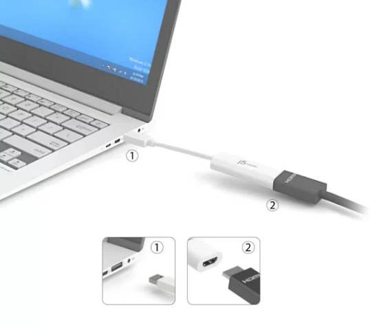 j5create JUA254 USB 3.0 to HDMI Multi-Monitor Adapter – Full HD 1080p External Display for Windows