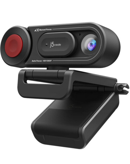 j5create JVU250 Full HD Webcam – 1080p USB Camera with Built-in Microphone for Video Calls & Streaming