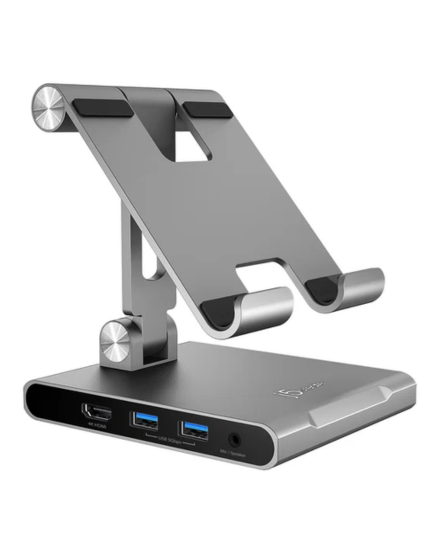 j5create JTS224 Multi-Angle Stand with Docking Station for iPad Pro® – USB-C 4K HDMI Hub with PD Charging