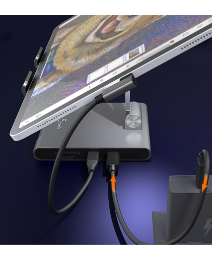 j5create JTS224 Multi-Angle Stand with Docking Station for iPad Pro® – USB-C 4K HDMI Hub with PD Charging