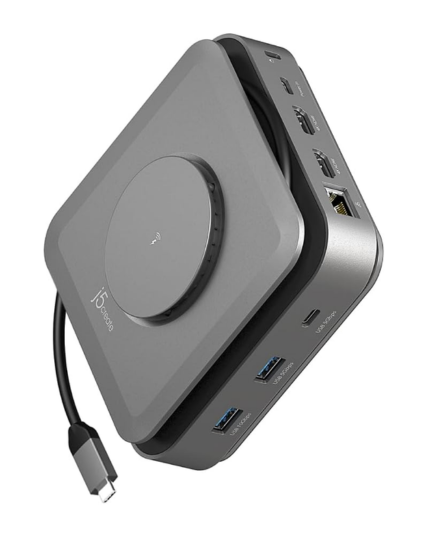 j5create JCD3199P USB-C 12-in-1 Docking Station with Dual 4K HDMI, 140W GaN PD Charger & 15W Wireless Charging