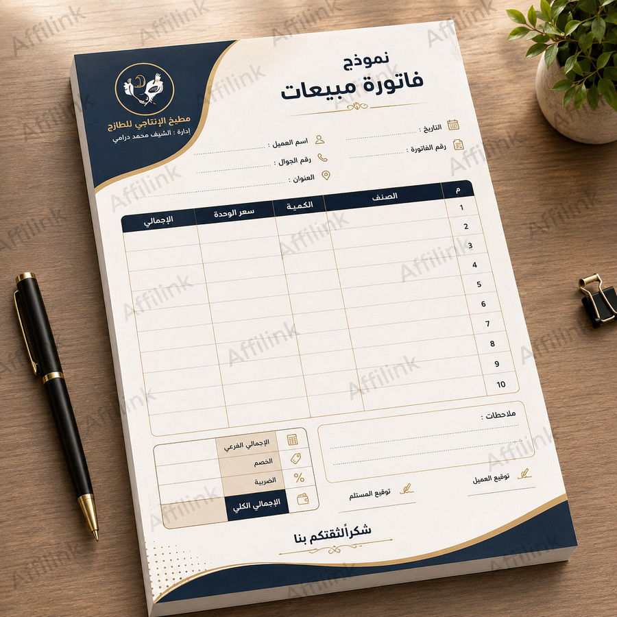 نموذج فاتورة مبيعات
