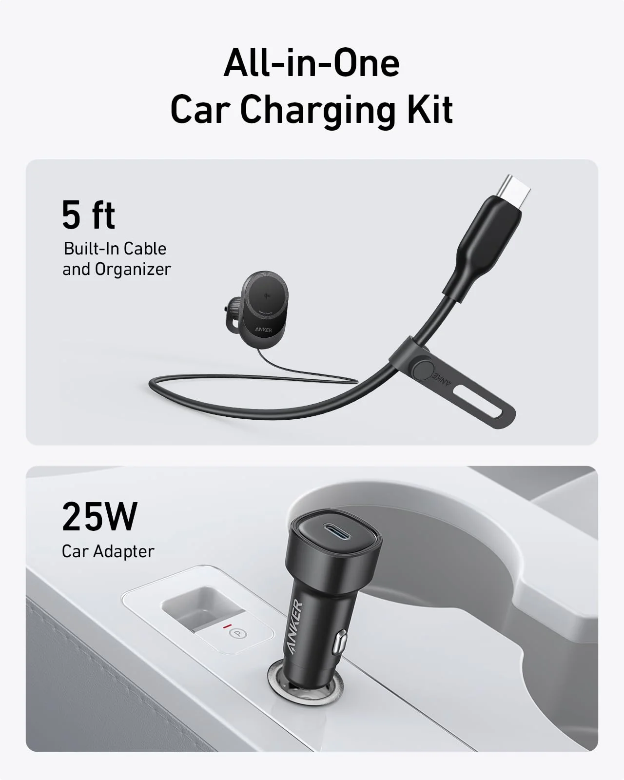 Anker MagGo Qi2 Car Charger | شاحن انكر مغناطيسي للسيارة