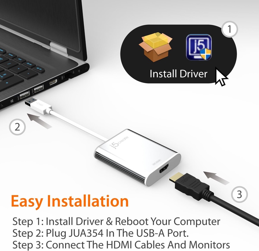 j5create JUA354 USB 3.0 to 4K HDMI Display Adapter
