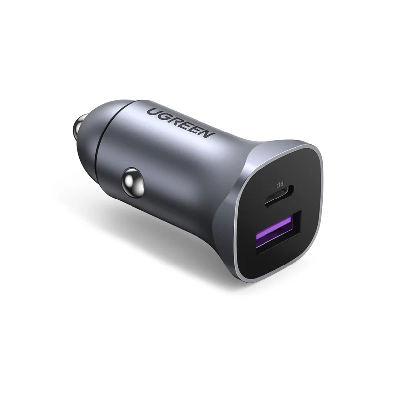 شاحن سيارة يوجرين بمنفذ USB-A و USB-C بقوة 30 واط -UGREEN CAR CHARGER USB-A / USB-C 30W (ضمان 24 شهر)