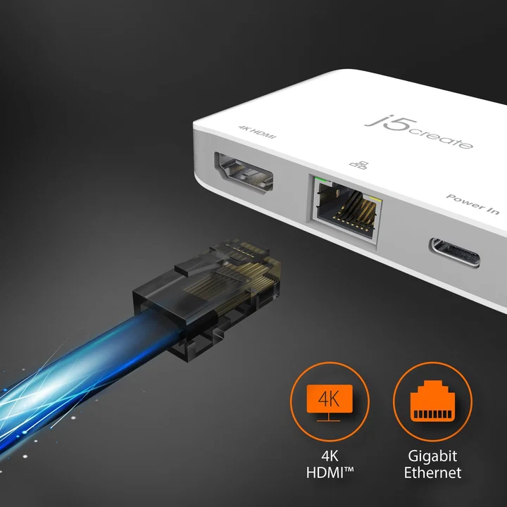 j5create JCA351 USB-C to 4K HDMI Ethernet Adapter