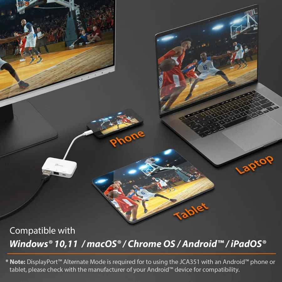 j5create JCA351 USB-C to 4K HDMI Ethernet Adapter
