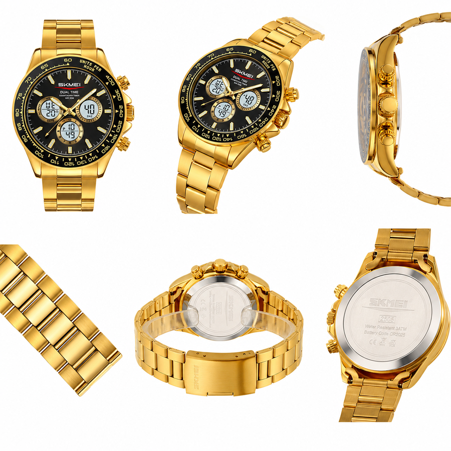 SKMEI Daytona Gold Stainless Steel