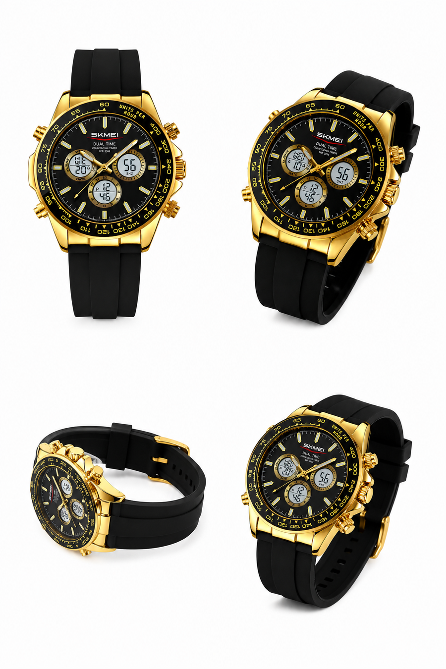 SKMEI Daytona Gold Rubber Strap