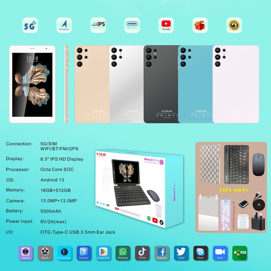 تابلت Note 24 Pro 5G وذاكرة1 تيرا ورام 16GB