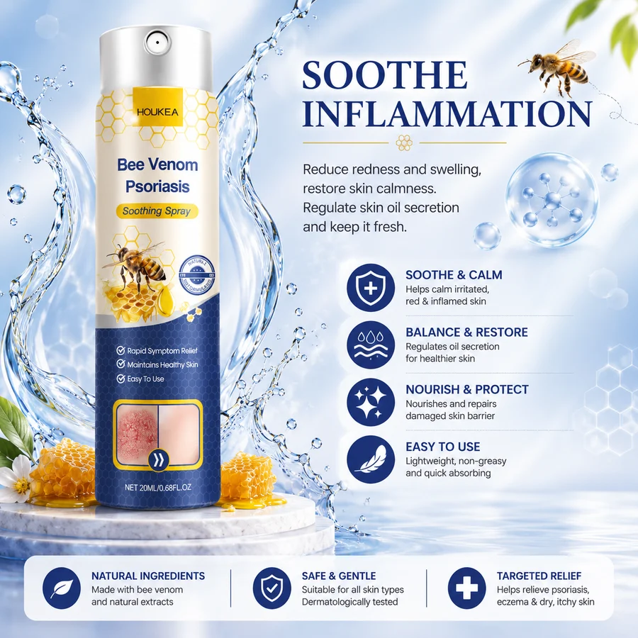 بخاخ HOUKEA بسم النحل للعناية وتهدئة البشرة - Bee Venom Skin Soothing Spray - 20 مل