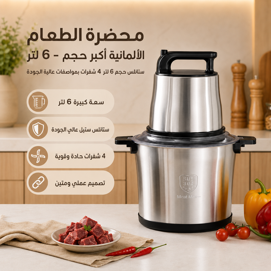 مواصفات محضرة الطعام 6 لتر