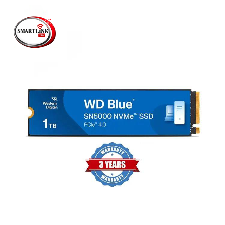 WD Blue SN5000 NVMe™ SSD 1TB (M.2 2280, PCIe Gen4 x4, 5,150MB/s Read, 4,900MB/s Write, 600 TBW, 3-Year Warranty).