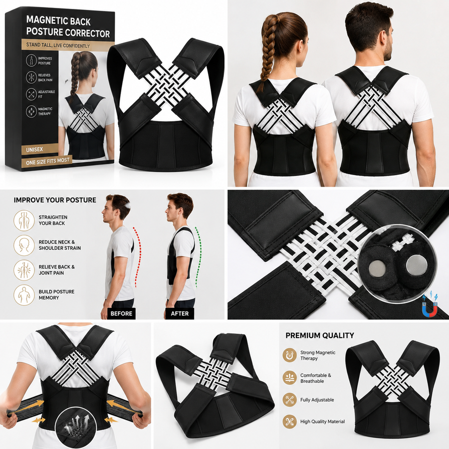 حزام مغناطيسي لتقويم الظهر وتصحيح القوام - Magnetic Back Posture Corrector