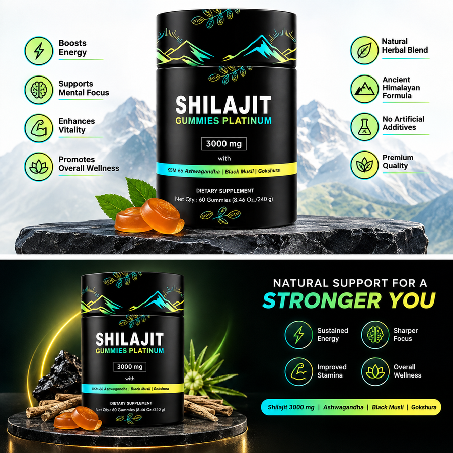 Shilajit Energy Gum | علكة شيلاجيت للطاقة خالية من السكر
