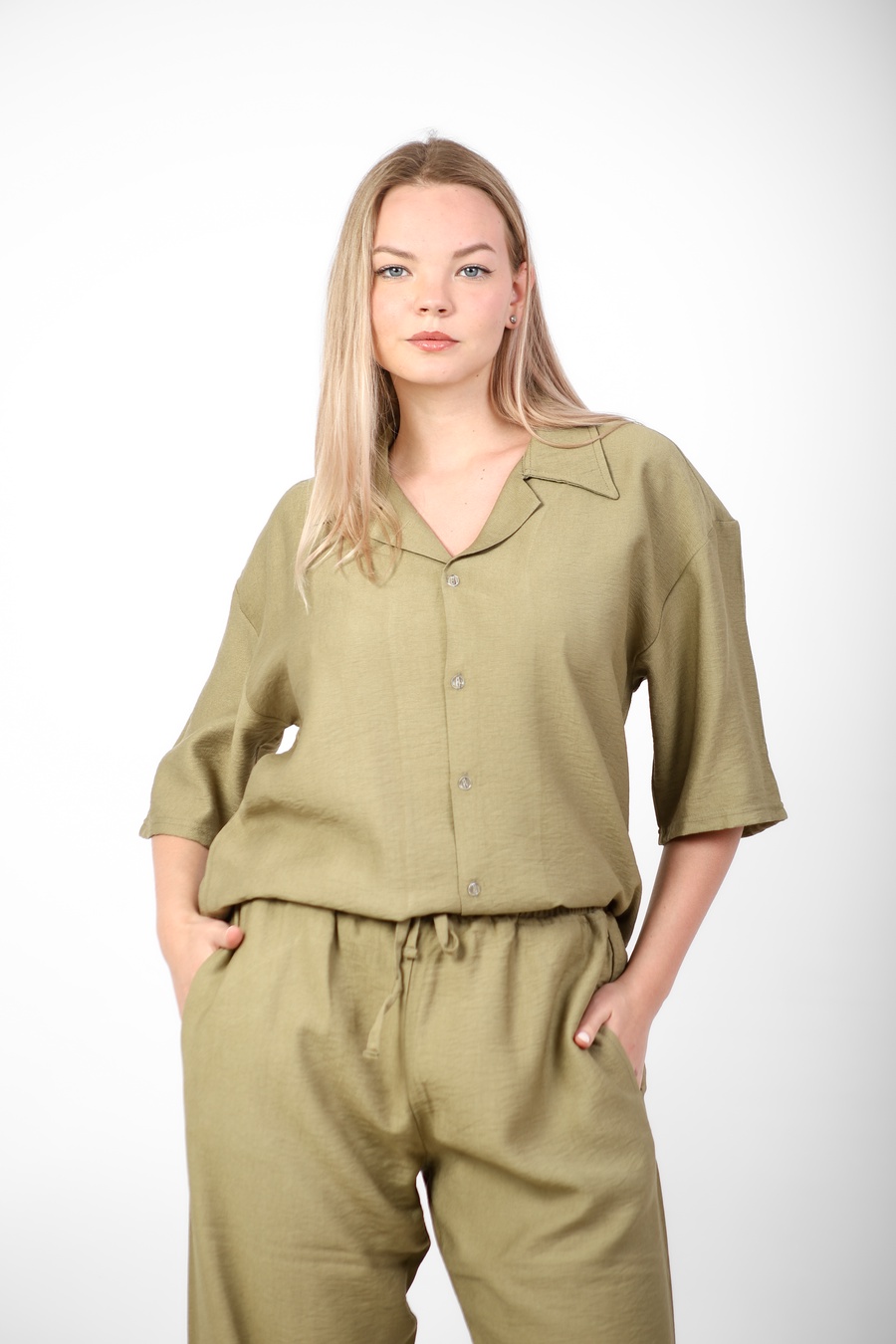 سوت كتان Unisex | طقم صيفي خفيف وأوفر سايز