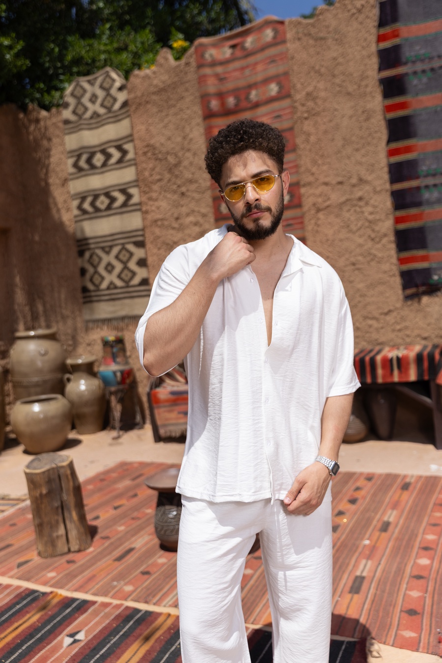 سوت كتان Unisex | طقم صيفي خفيف وأوفر سايز