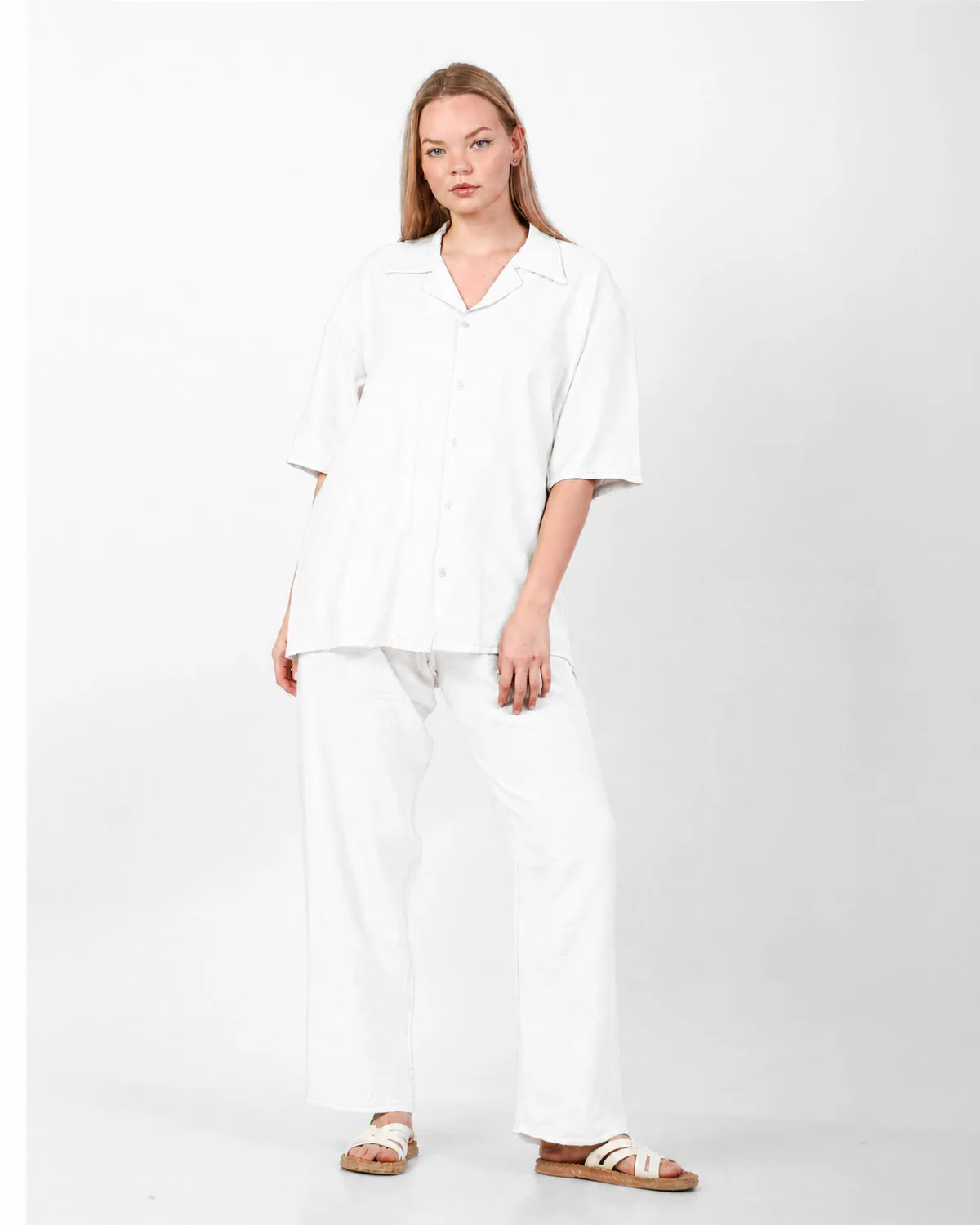 سوت كتان Unisex | طقم صيفي خفيف وأوفر سايز