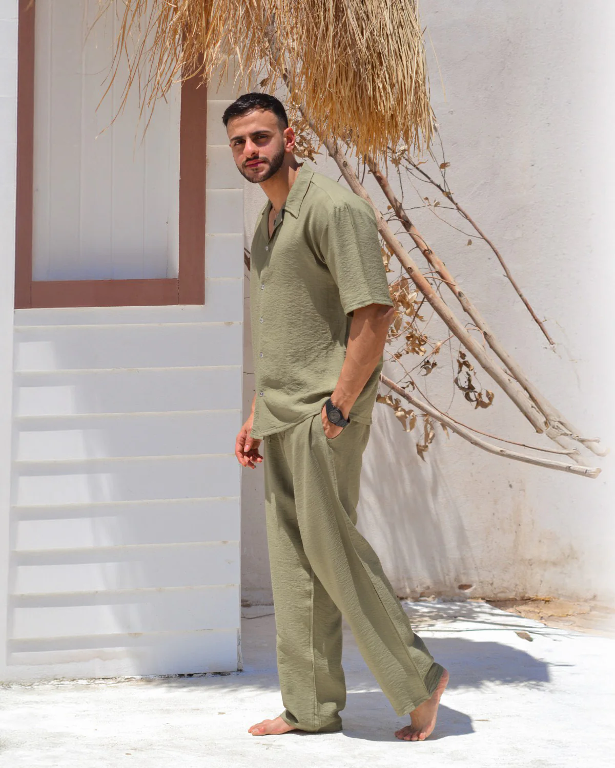 سوت كتان Unisex | طقم صيفي خفيف وأوفر سايز